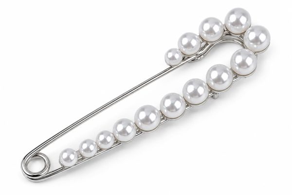 Dekoratyvinis žiogelis su perlais, 2 × 7,7 cm (sidabro sp.)